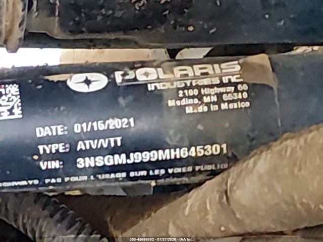 Продажа на аукционе авто 2021 Polaris General, vin: 3NSGMJ999MH645301, номер лота: 45696892