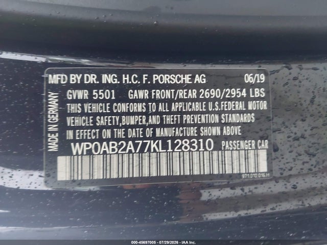 WP0AB2A77KL128310 Porsche Panamera 4s