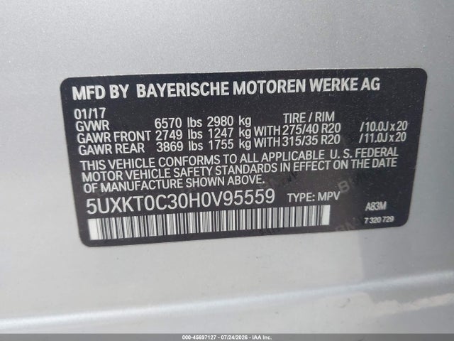 Продажа на аукционе авто 2017 Bmw X5 Edrive Xdrive40e Iperformance, vin: 5UXKT0C30H0V95559, номер лота: 45697127