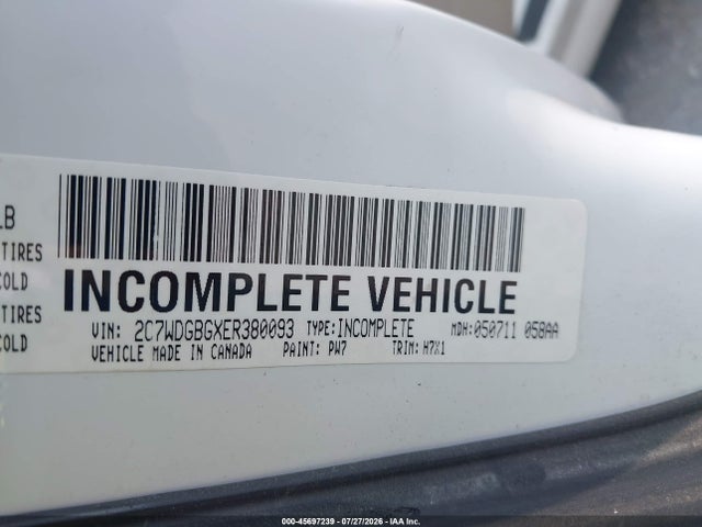 2014 Dodge Grand Caravan Se მანქანა იყიდება აუქციონზე, vin: 2C7WDGBGXER380093, აუქციონის ნომერი: 45697239