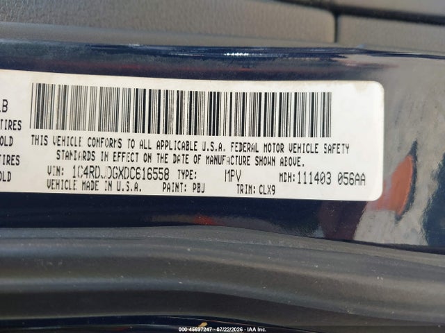 Aukcja sprzedaży 2013 Dodge Durango Crew, vin: 1C4RDJDGXDC616558, numer aukcji: 45697247