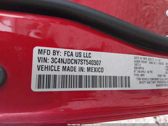 Aukcja sprzedaży 2025 Jeep Compass Limited 4x4, vin: 3C4NJDCN7ST540307, numer aukcji: 45697398