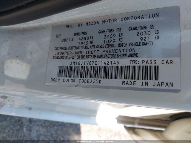 Продажа на аукционе авто 2014 Mazda Mazda6 I Touring, vin: JM1GJ1V67E1142149, номер лота: 45697403