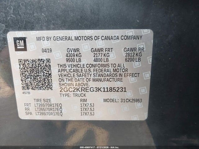 Chevrolet Silverado 2500hd Wt 2019 2GC2KREG3K1185231 Image 9