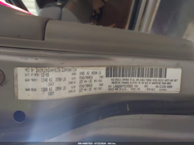 Продажа на аукционе авто 2000 Jeep Grand Cherokee Limited, vin: 1J4GW58N7YC243643, номер лота: 45697520