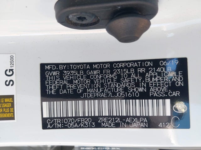 Toyota COROLLA LE 2020 JTDEPRAE7LJ051610 Image 9
