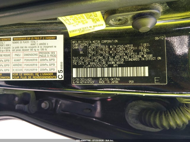 45697788 :رقم المزاد ، JTJJM7FX7D5051409 vin ، 2013 Lexus Gx 460 Premium مزاد بيع