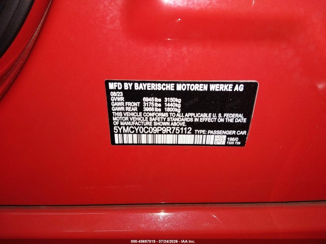 BMW X6 M 2023 5YMCY0C09P9R75112 Image 9