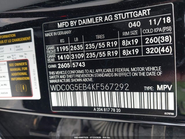 Mercedes-Benz Glc 350e 4matic 2019 WDC0G5EB4KF567292 Image 9