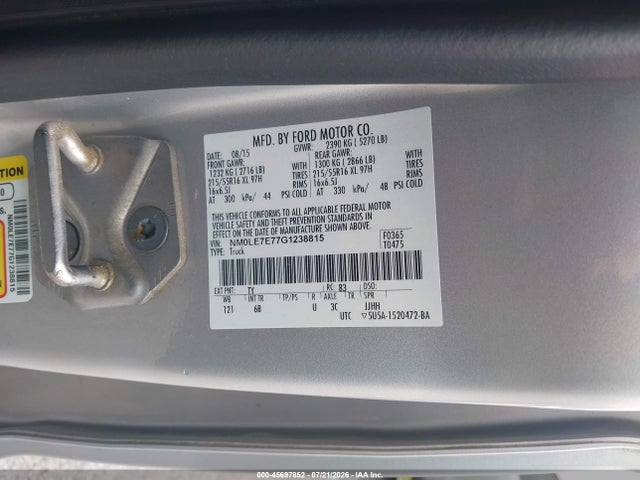 Ford Transit Connect Xl 2016 NM0LE7E77G1238815 Image 9