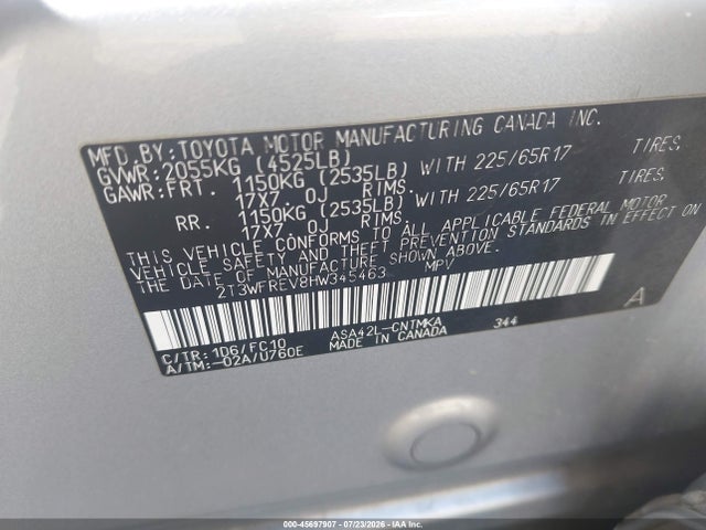 Toyota Rav4 Xle 2017 2T3WFREV8HW345463 Image 9