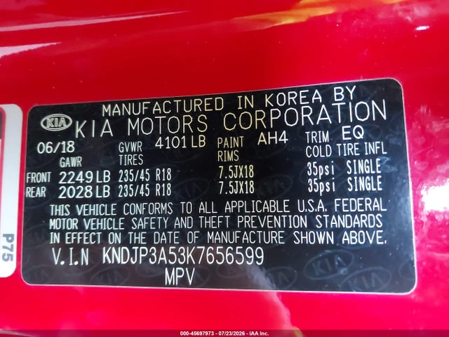 KNDJP3A53K7656599 KIA SOUL +