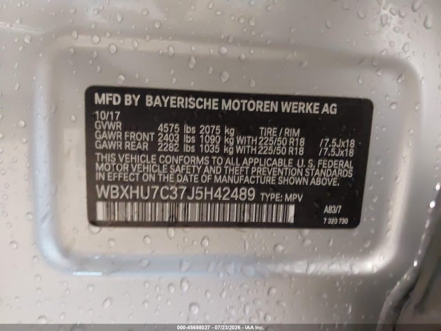 Aukcja sprzedaży 2018 Bmw X1 Sdrive28i, vin: WBXHU7C37J5H42489, numer aukcji: 45698027
