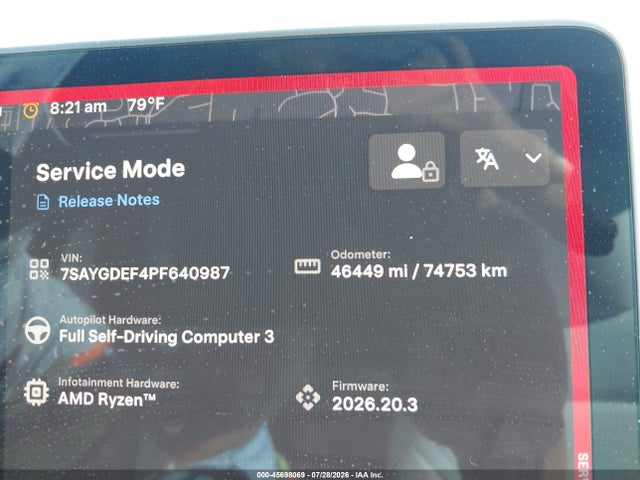 Aukcja sprzedaży 2023 Tesla Model Y Performance Dual Motor All-wheel Drive, vin: 7SAYGDEF4PF640987, numer aukcji: 45698069
