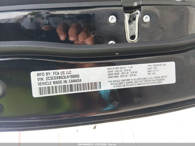 Dodge Charger Sxt Rwd 2020 2C3CDXBG3LH190093 Image 9