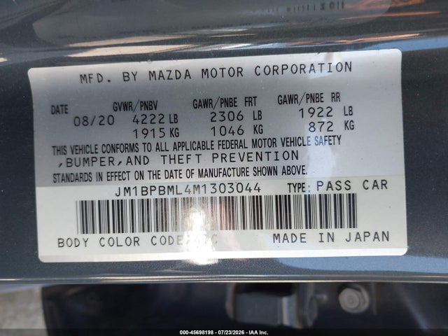 Продажа на аукционе авто 2021 Mazda Mazda3 Premium, vin: JM1BPBML4M1303044, номер лота: 45698198