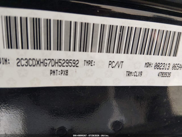 2013 Dodge Charger Sxt მანქანა იყიდება აუქციონზე, vin: 2C3CDXHG7DH529592, აუქციონის ნომერი: 45698267