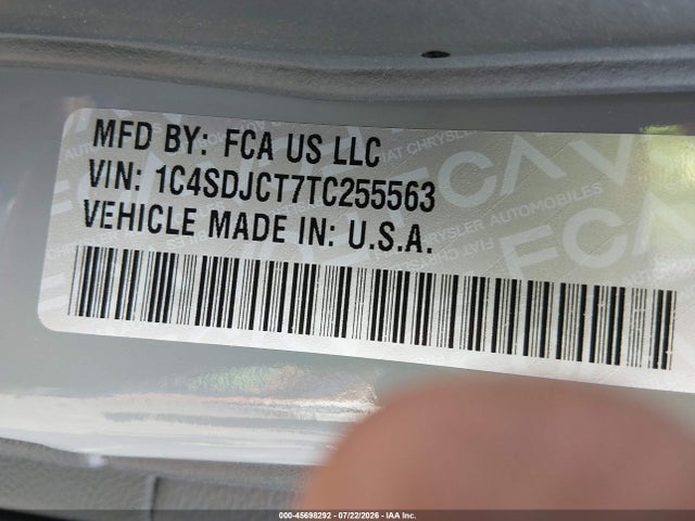 Aukcja sprzedaży 2026 Dodge Durango Gt Plus Awd Hemi V8, vin: 1C4SDJCT7TC255563, numer aukcji: 45698292