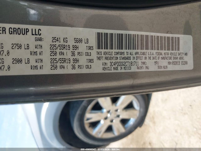 Aukcja sprzedaży 2012 Dodge Journey Crew, vin: 3C4PDDDG2CT181711, numer aukcji: 45698342