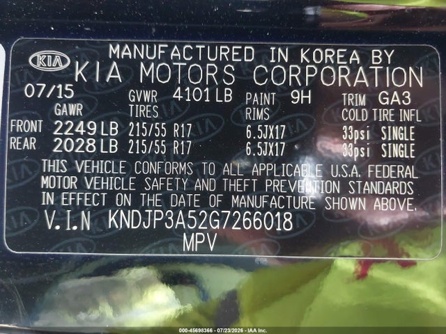 KNDJP3A52G7266018 KIA SOUL +