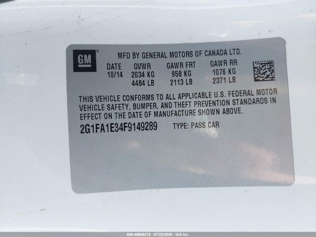 2G1FA1E34F9149289 Chevrolet Camaro 1ls