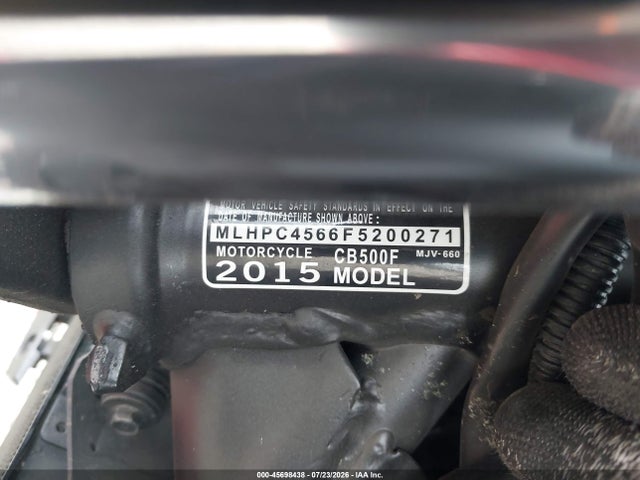 Продаж на аукціоні авто 2015 Honda Cb500 F, vin: MLHPC4566F5200271, номер лоту: 45698438