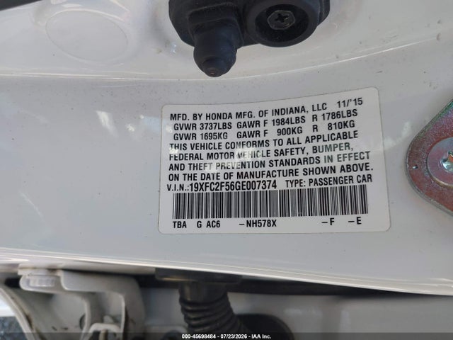 19XFC2F56GE007374 Honda Civic Lx