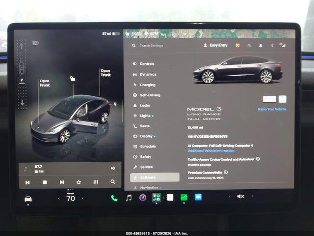 45698615 :رقم المزاد ، 5YJ3E1EB4RF809675 vin ، 2024 Tesla Model 3 Long Range Dual Motor All-wheel Drive مزاد بيع