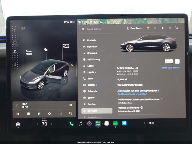 45698615 :رقم المزاد ، 5YJ3E1EB4RF809675 vin ، 2024 Tesla Model 3 Long Range Dual Motor All-wheel Drive مزاد بيع