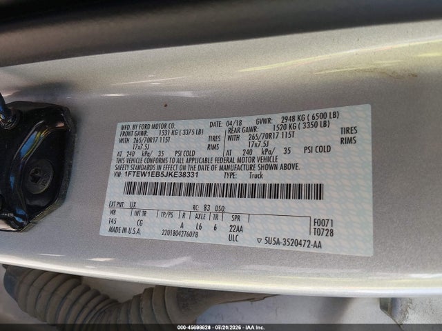 1FTEW1EB5JKE38331 Ford F-150 Xl