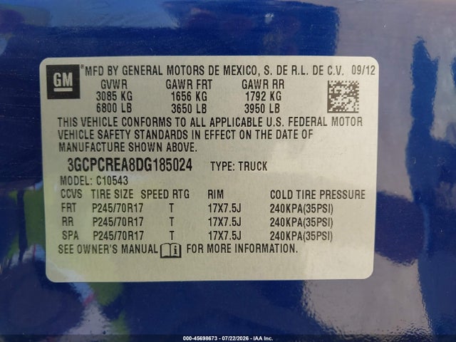 Продажа на аукционе авто 2013 Chevrolet Silverado 1500 Ls, vin: 3GCPCREA8DG185024, номер лота: 45698673