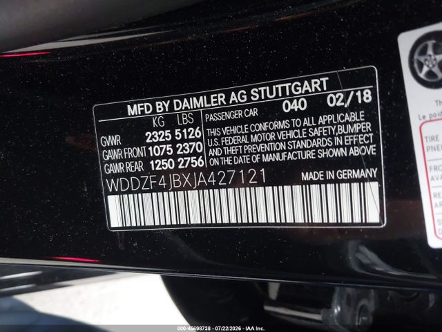 Продажа на аукционе авто 2018 Mercedes-benz E 300, vin: WDDZF4JBXJA427121, номер лота: 45698738