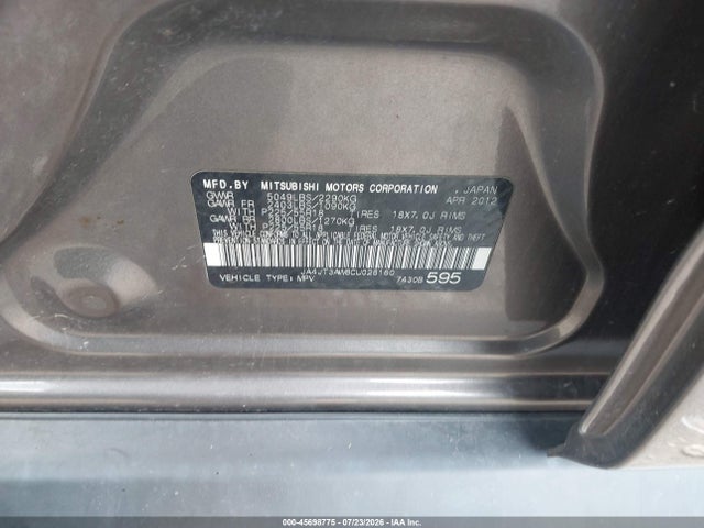 Auction sale of the 2012 Mitsubishi Outlander Se, vin: JA4JT3AW8CU026160, lot number: 45698775
