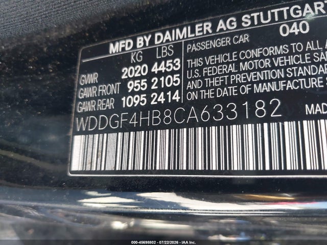 45698802 :رقم المزاد ، WDDGF4HB8CA633182 vin ، 2012 Mercedes-benz C 250 مزاد بيع