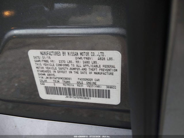 Infiniti Q50 Premium 2015 JN1BV7AP5FM338061 Image 9
