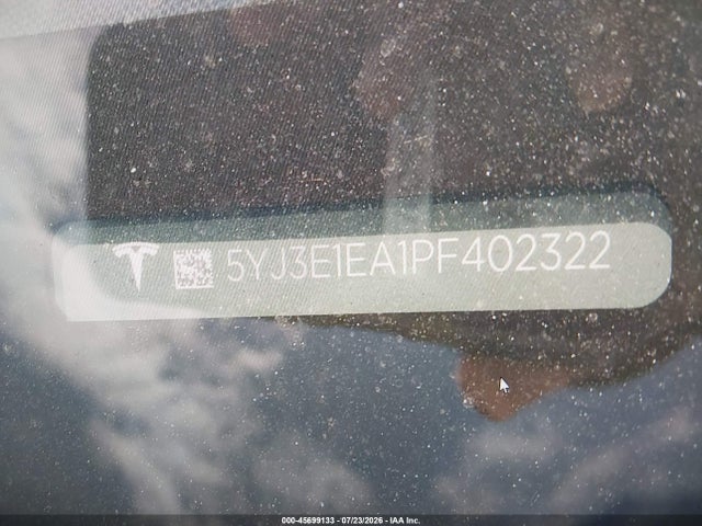 Продажа на аукционе авто 2023 Tesla Model 3 Rear-wheel Drive, vin: 5YJ3E1EA1PF402322, номер лота: 45699133