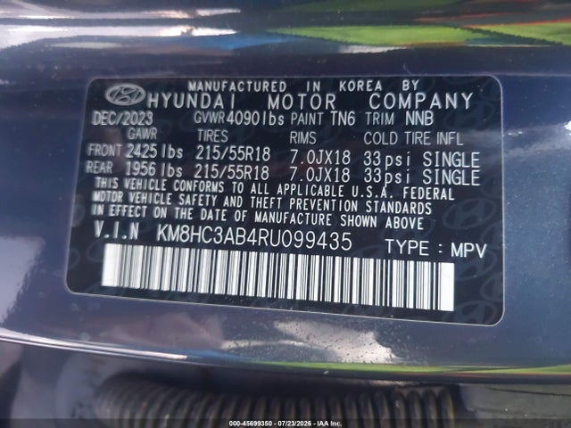 Hyundai Kona Sel 2024 KM8HC3AB4RU099435 Image 9