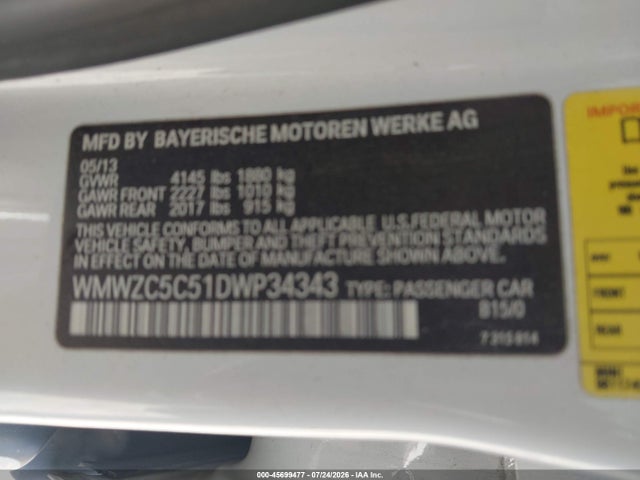 Продажа на аукционе авто 2013 Mini Countryman Cooper S, vin: WMWZC5C51DWP34343, номер лота: 45699477