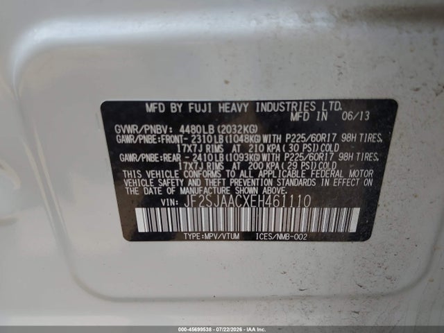 Subaru Forester 2.5i 2014 JF2SJAACXEH461110 Image 9