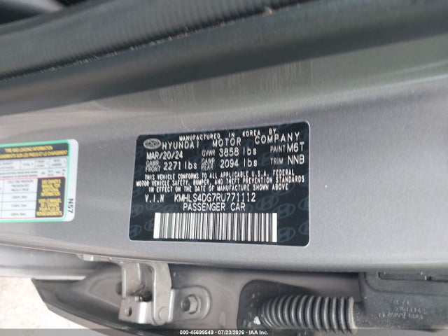2024 Hyundai Elantra Sel მანქანა იყიდება აუქციონზე, vin: KMHLS4DG7RU771112, აუქციონის ნომერი: 45699549