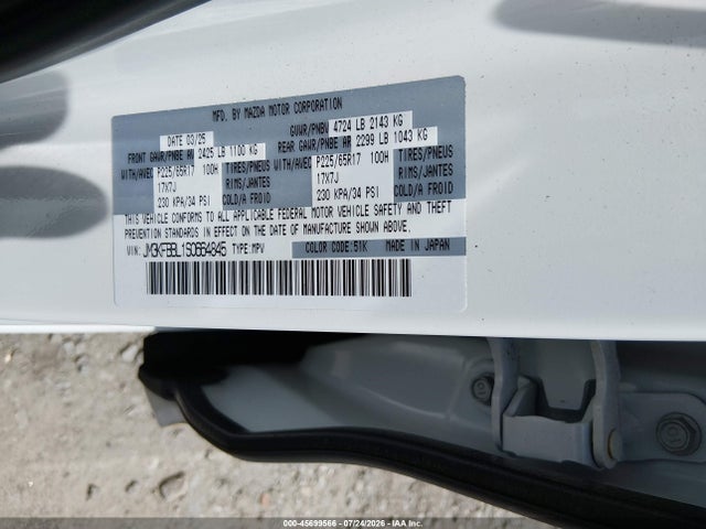 Aukcja sprzedaży 2025 Mazda Cx-5 2.5 S Select, vin: JM3KFBBL1S0664845, numer aukcji: 45699566