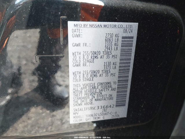 2025 Infiniti Qx60 Luxe Awd მანქანა იყიდება აუქციონზე, vin: 5N1AL1FS9SC336642, აუქციონის ნომერი: 45699620