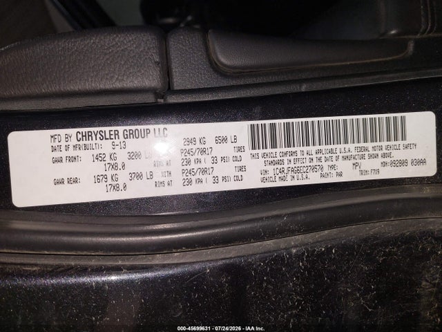 Продажа на аукционе авто 2014 Jeep Grand Cherokee Laredo, vin: 1C4RJFAG6EC270570, номер лота: 45699631