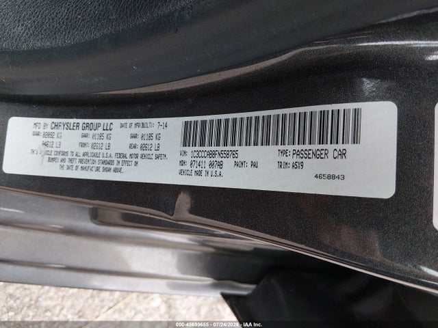 Aukcja sprzedaży 2015 Chrysler 200 Limited, vin: 1C3CCCAB8FN558765, numer aukcji: 45699655