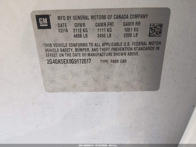 2G4GK5EX0G9172617 Buick Regal Turbo