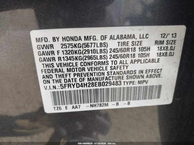 5FRYD4H28EB029483 Acura MDX