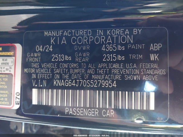 KIA K5 Gt-line 2025 KNAG64J70S5279954 Image 9