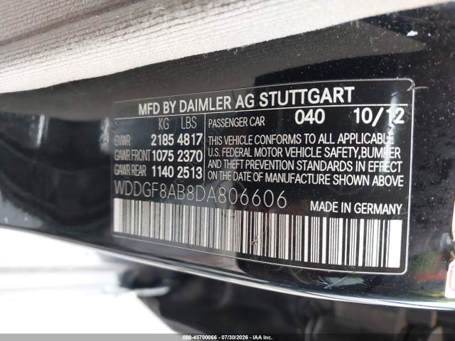 Aukcja sprzedaży 2013 Mercedes-benz C 300 Sport 4matic, vin: WDDGF8AB8DA806606, numer aukcji: 45700066