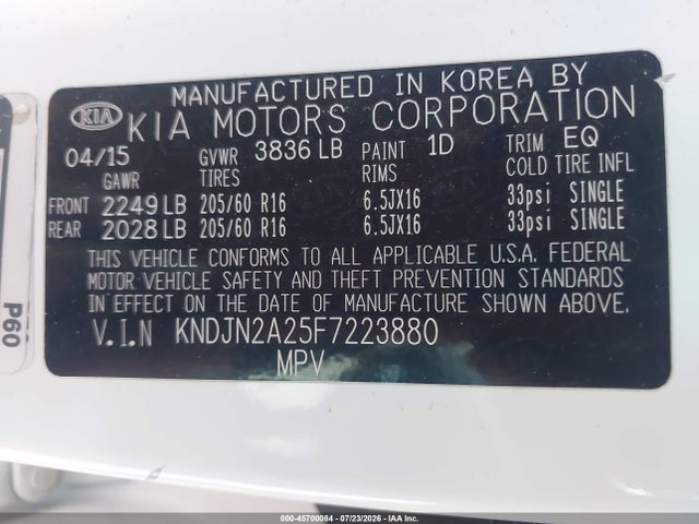 KIA Soul 2015 KNDJN2A25F7223880 Image 9