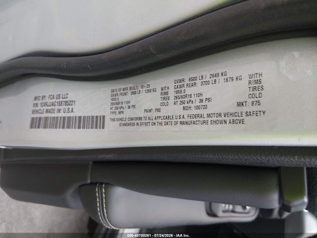 Продаж на аукціоні авто 2025 Jeep Grand Cherokee L Laredo X 4x2, vin: 1C4RJJAG1S8785221, номер лоту: 45700261